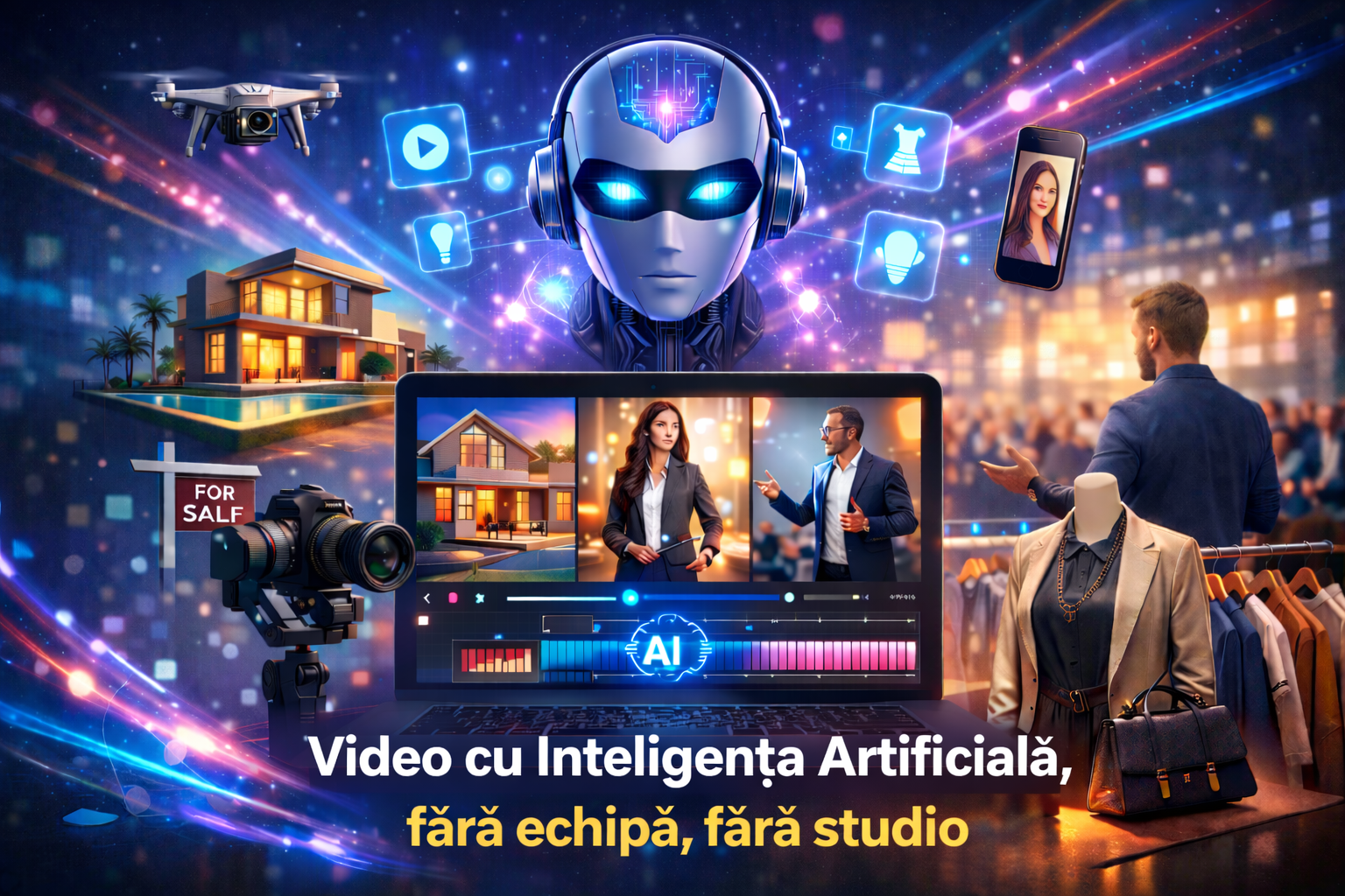 Video cu Inteligența Artificială, fără echipă, fără studio