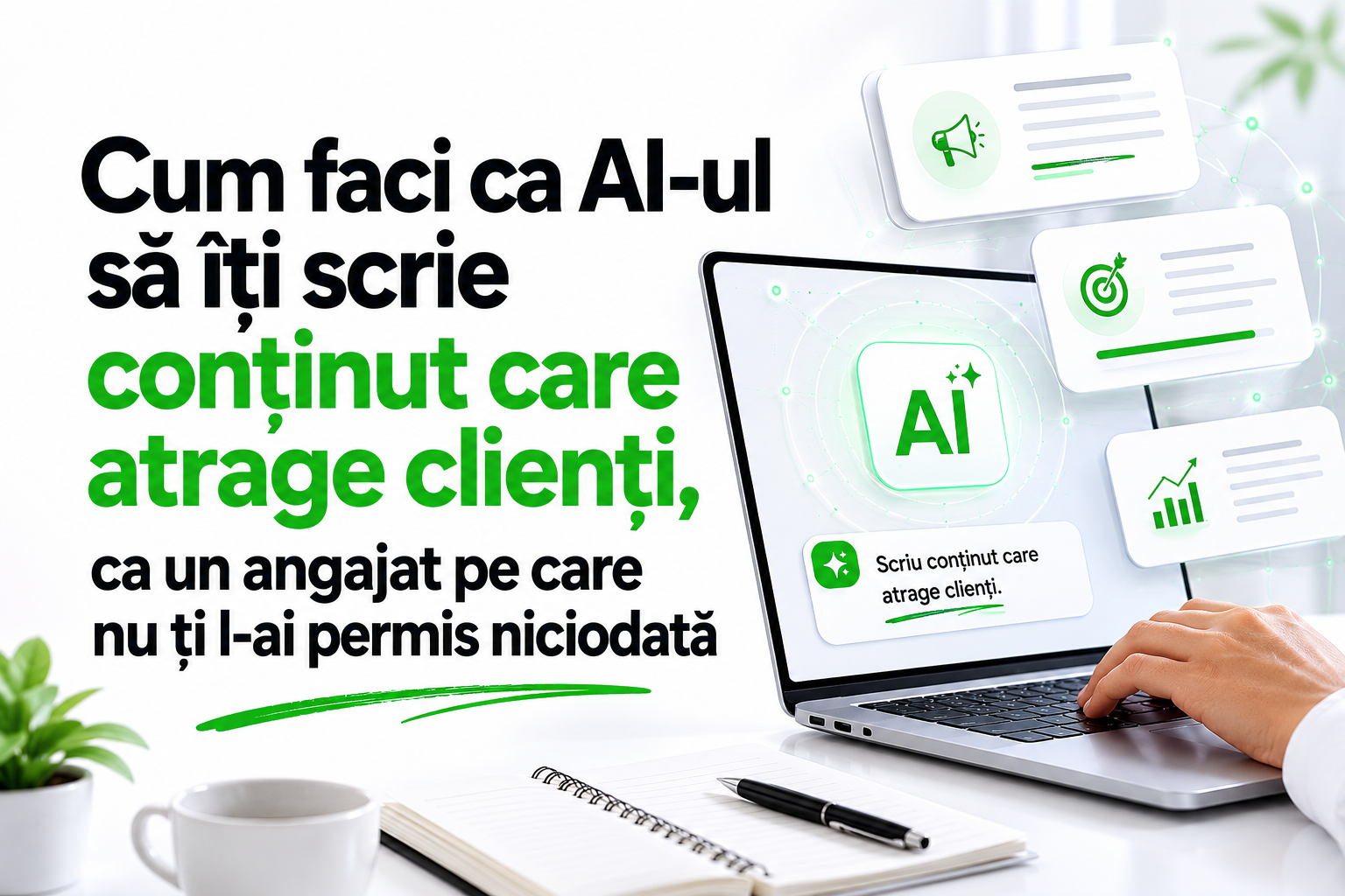 Cum faci ca AI-ul să îți scrie conținut care atrage clienți, ca un angajat pe care nu ți l-ai permis niciodată